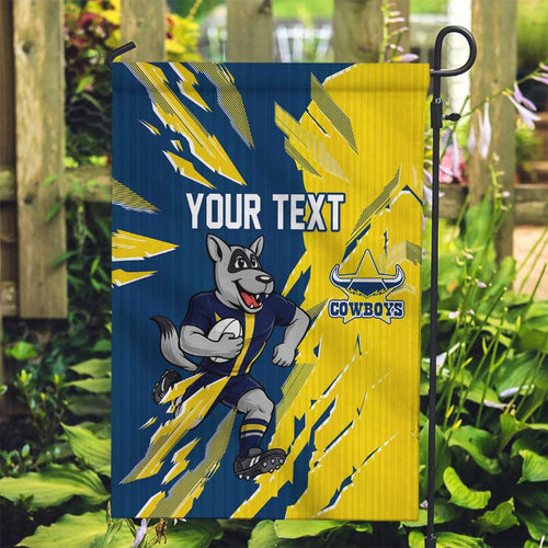 Personalized North Queensland Cowboys Garden Flag Dynamic Lightning Mascot Rugby Australia