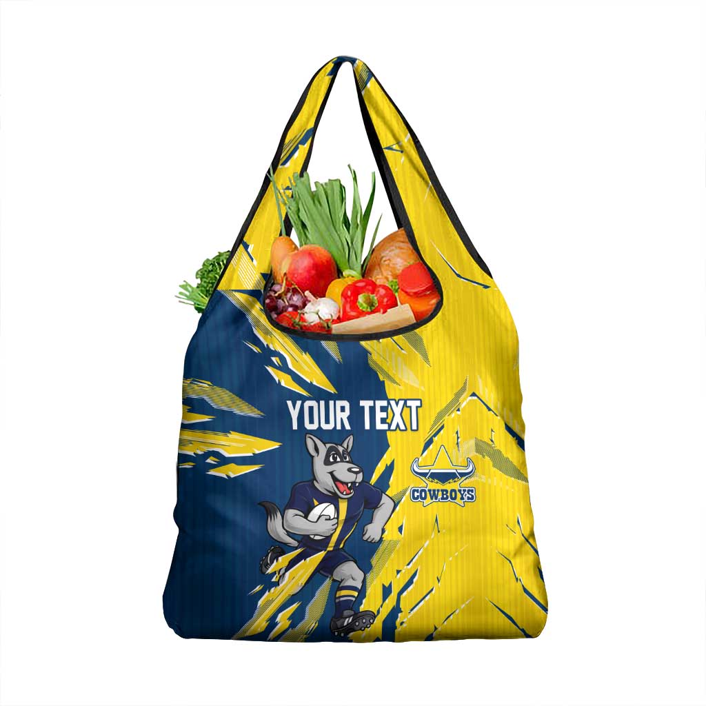 Personalized North Queensland Cowboys Grocery Bag Dynamic Lightning Mascot Rugby Australia