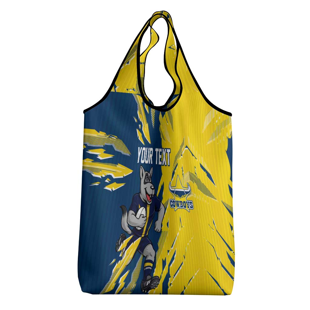 Personalized North Queensland Cowboys Grocery Bag Dynamic Lightning Mascot Rugby Australia