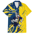 Personalized North Queensland Cowboys Hawaiian Shirt Dynamic Lightning Mascot Rugby Australia