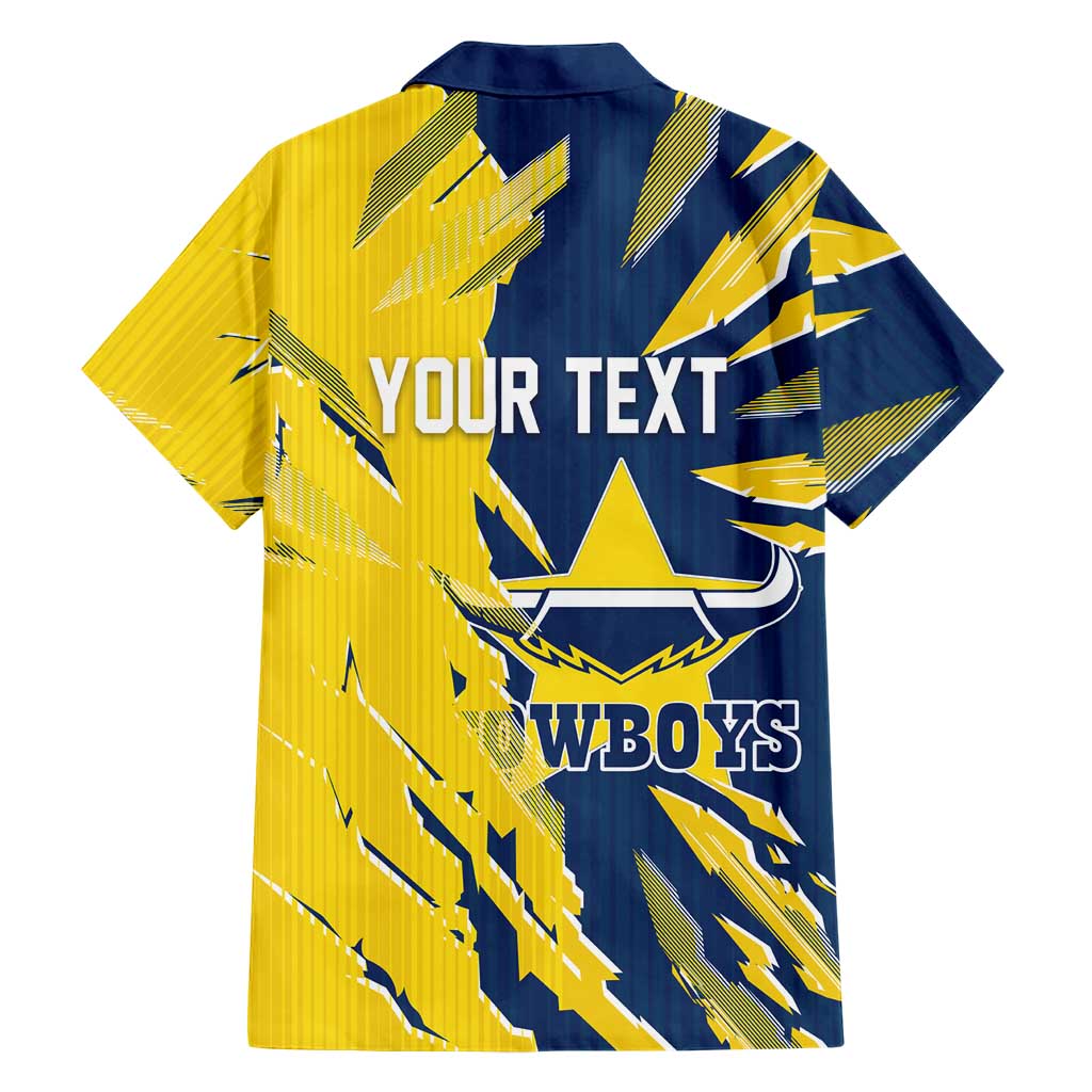 Personalized North Queensland Cowboys Hawaiian Shirt Dynamic Lightning Mascot Rugby Australia