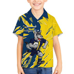 Personalized North Queensland Cowboys Hawaiian Shirt Dynamic Lightning Mascot Rugby Australia