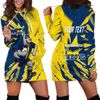Personalized North Queensland Cowboys Hoodie Dress Dynamic Lightning Mascot Rugby Australia