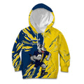 Personalized North Queensland Cowboys Kid Hoodie Dynamic Lightning Mascot Rugby Australia