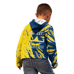 Personalized North Queensland Cowboys Kid Hoodie Dynamic Lightning Mascot Rugby Australia