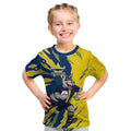 Personalized North Queensland Cowboys Kid T Shirt Dynamic Lightning Mascot Rugby Australia