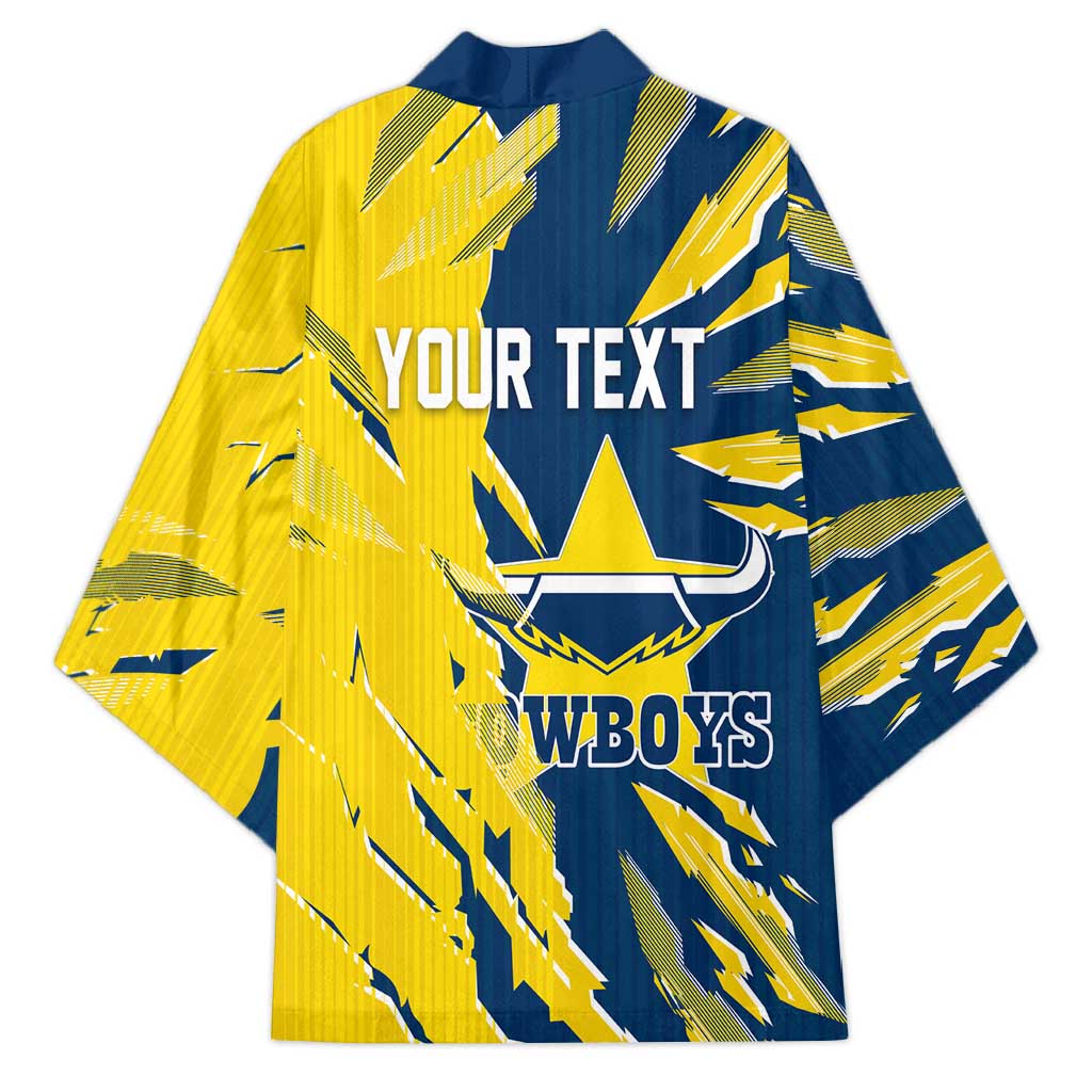 Personalized North Queensland Cowboys Kimono Dynamic Lightning Mascot Rugby Australia