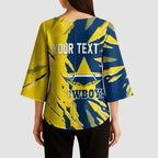 Personalized North Queensland Cowboys Kimono Sleeve Blouse Dynamic Lightning Mascot Rugby Australia