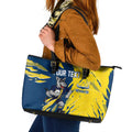 Personalized North Queensland Cowboys Leather Tote Bag Dynamic Lightning Mascot Rugby Australia