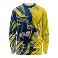 Personalized North Queensland Cowboys Long Sleeve Shirt Dynamic Lightning Mascot Rugby Australia