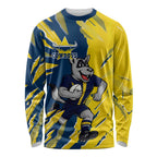 Personalized North Queensland Cowboys Long Sleeve Shirt Dynamic Lightning Mascot Rugby Australia