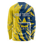 Personalized North Queensland Cowboys Long Sleeve Shirt Dynamic Lightning Mascot Rugby Australia