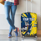 Personalized North Queensland Cowboys Luggage Cover Dynamic Lightning Mascot Rugby Australia