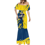 Personalized North Queensland Cowboys Mermaid Dress Dynamic Lightning Mascot Rugby Australia