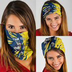 Personalized North Queensland Cowboys Neck Gaiter Dynamic Lightning Mascot Rugby Australia