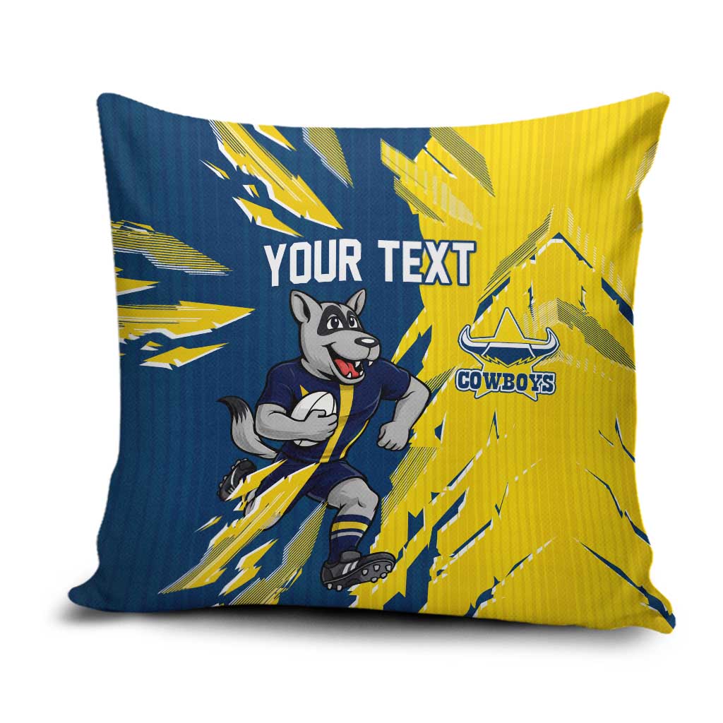 Personalized North Queensland Cowboys Pillow Cover Dynamic Lightning Mascot Rugby Australia