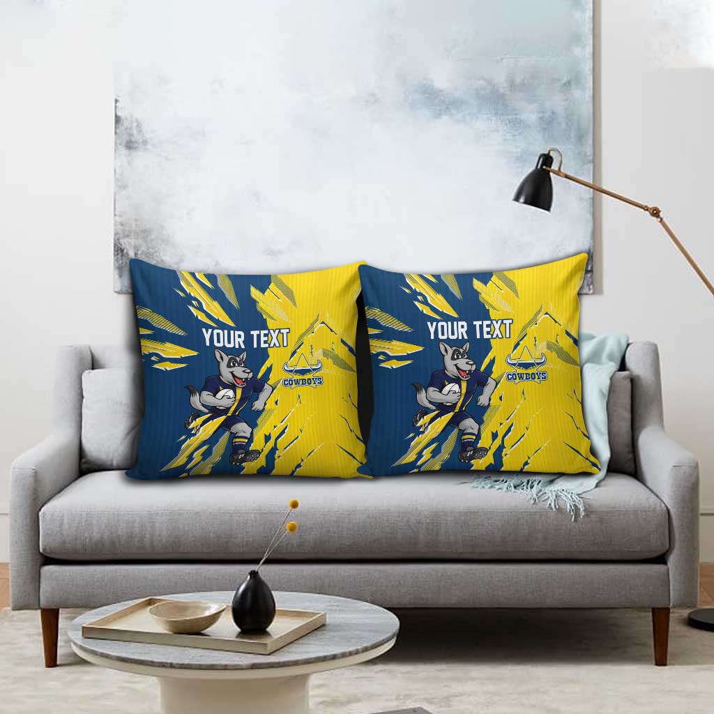 Personalized North Queensland Cowboys Pillow Cover Dynamic Lightning Mascot Rugby Australia