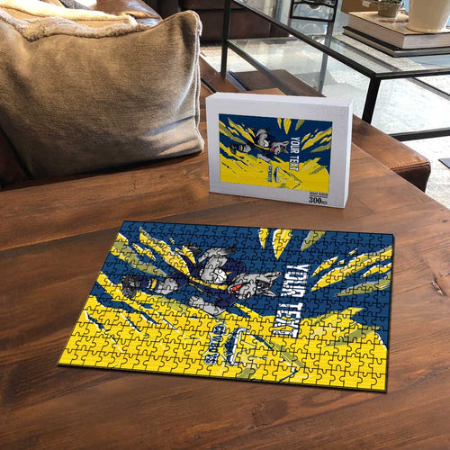 Personalized North Queensland Cowboys Puzzle Dynamic Lightning Mascot Rugby Australia