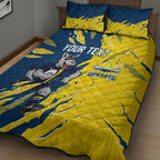 Personalized North Queensland Cowboys Quilt Bed Set Dynamic Lightning Mascot Rugby Australia