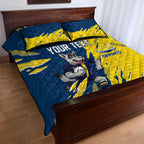Personalized North Queensland Cowboys Quilt Bed Set Dynamic Lightning Mascot Rugby Australia