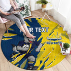 Personalized North Queensland Cowboys Round Carpet Dynamic Lightning Mascot Rugby Australia