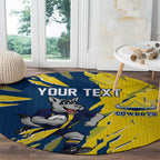 Personalized North Queensland Cowboys Round Carpet Dynamic Lightning Mascot Rugby Australia