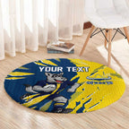 Personalized North Queensland Cowboys Round Carpet Dynamic Lightning Mascot Rugby Australia