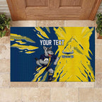 Personalized North Queensland Cowboys Rubber Doormat Dynamic Lightning Mascot Rugby Australia