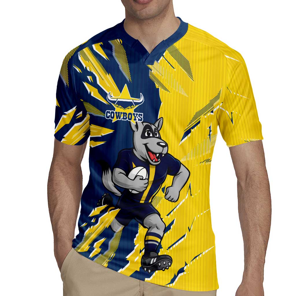 Personalized North Queensland Cowboys Rugby Jersey Dynamic Lightning Mascot Rugby Australia