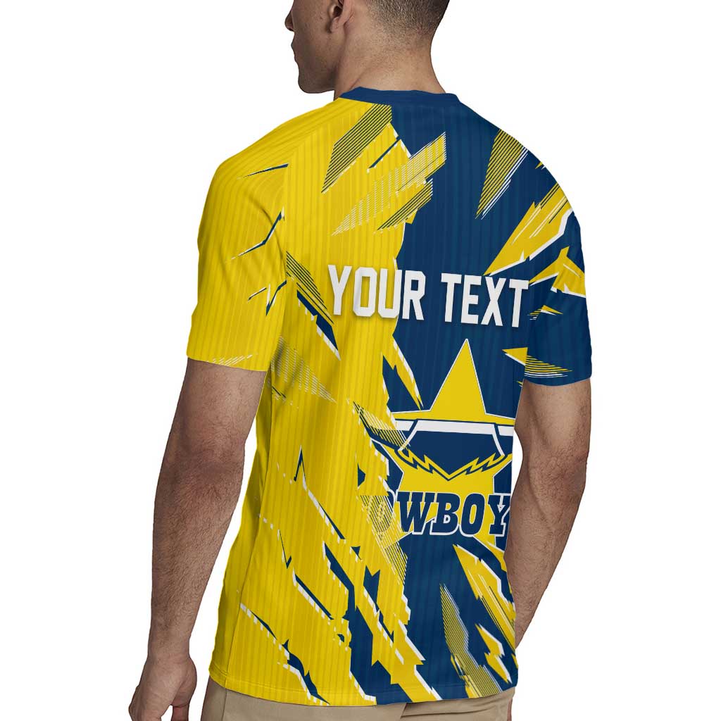 Personalized North Queensland Cowboys Rugby Jersey Dynamic Lightning Mascot Rugby Australia