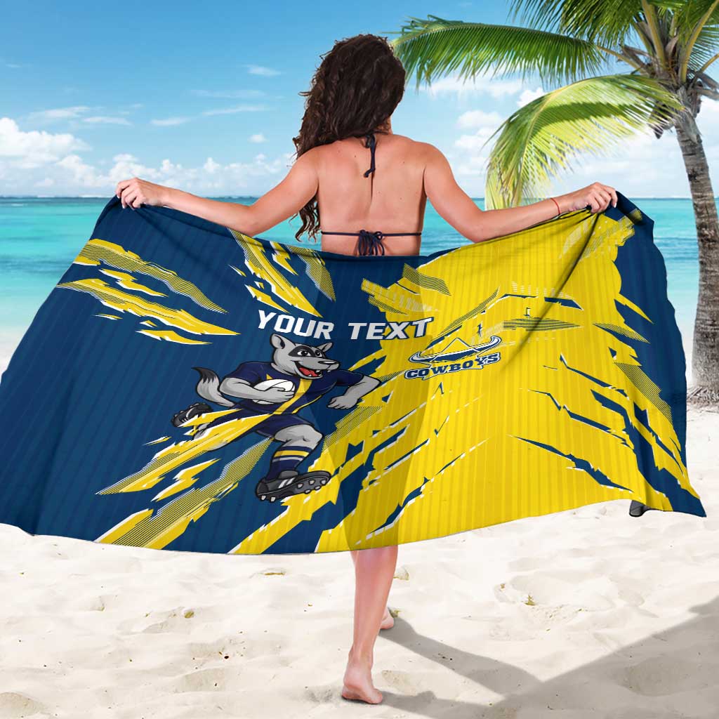 Personalized North Queensland Cowboys Sarong Dynamic Lightning Mascot Rugby Australia