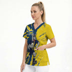 Personalized North Queensland Cowboys Scrub Top Dynamic Lightning Mascot Rugby Australia