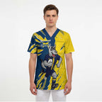 Personalized North Queensland Cowboys Scrub Top Dynamic Lightning Mascot Rugby Australia