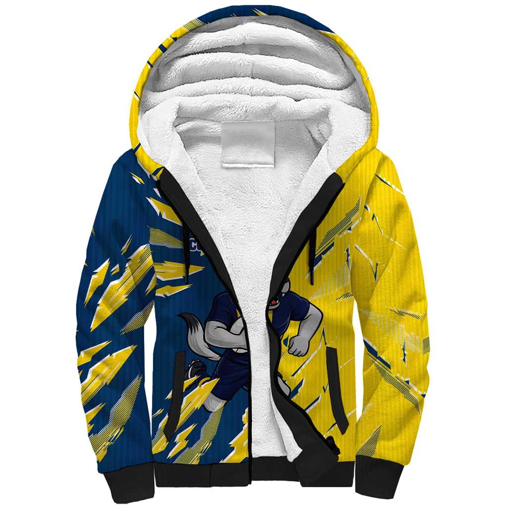 Personalized North Queensland Cowboys Sherpa Hoodie Dynamic Lightning Mascot Rugby Australia