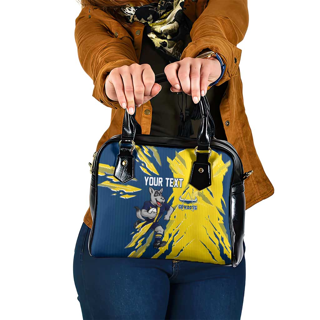 Personalized North Queensland Cowboys Shoulder Handbag Dynamic Lightning Mascot Rugby Australia
