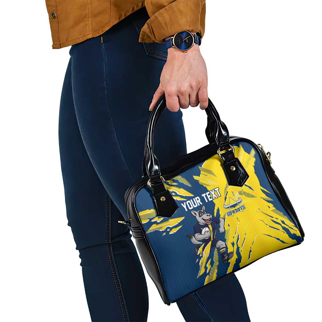 Personalized North Queensland Cowboys Shoulder Handbag Dynamic Lightning Mascot Rugby Australia
