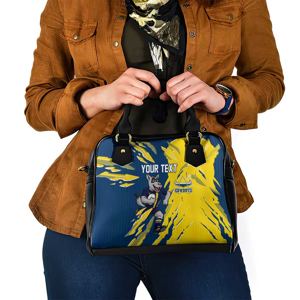Personalized North Queensland Cowboys Shoulder Handbag Dynamic Lightning Mascot Rugby Australia