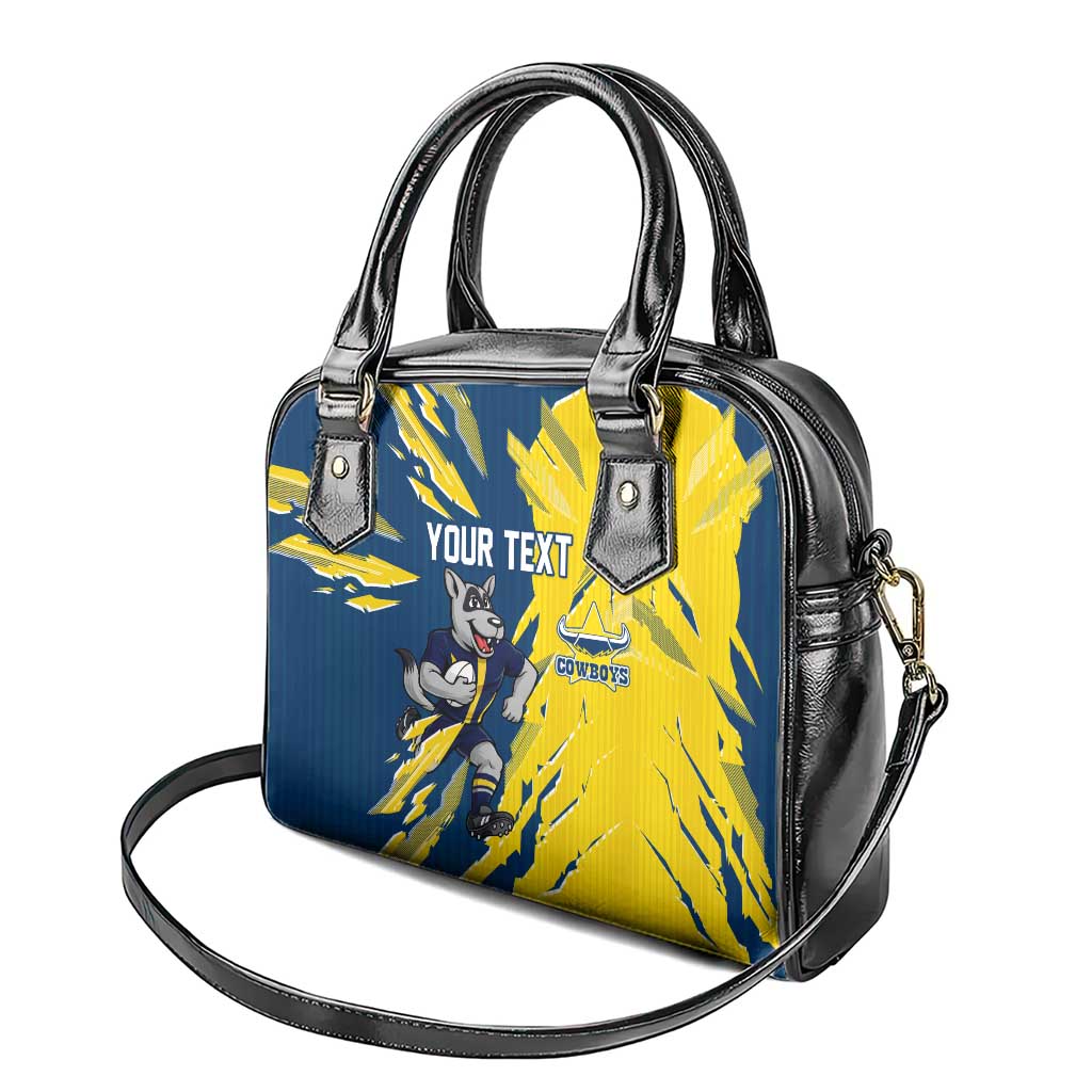 Personalized North Queensland Cowboys Shoulder Handbag Dynamic Lightning Mascot Rugby Australia
