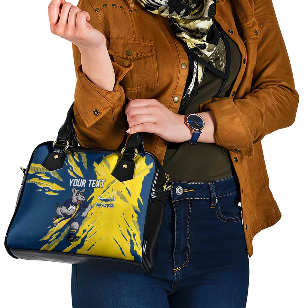 Personalized North Queensland Cowboys Shoulder Handbag Dynamic Lightning Mascot Rugby Australia