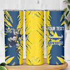 Personalized North Queensland Cowboys Skinny Tumbler Dynamic Lightning Mascot Rugby Australia