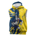 Personalized North Queensland Cowboys Sleeveless Hoodie Dynamic Lightning Mascot Rugby Australia