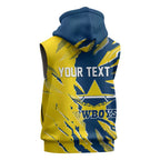 Personalized North Queensland Cowboys Sleeveless Hoodie Dynamic Lightning Mascot Rugby Australia