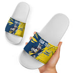 Personalized North Queensland Cowboys Slide Sandals Dynamic Lightning Mascot Rugby Australia