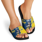 Personalized North Queensland Cowboys Slide Sandals Dynamic Lightning Mascot Rugby Australia