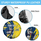 Personalized North Queensland Cowboys Spare Tire Cover Dynamic Lightning Mascot Rugby Australia