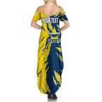 Personalized North Queensland Cowboys Summer Maxi Dress Dynamic Lightning Mascot Rugby Australia