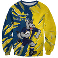 Personalized North Queensland Cowboys Sweatshirt Dynamic Lightning Mascot Rugby Australia