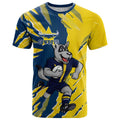 Personalized North Queensland Cowboys T Shirt Dynamic Lightning Mascot Rugby Australia