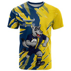 Personalized North Queensland Cowboys T Shirt Dynamic Lightning Mascot Rugby Australia