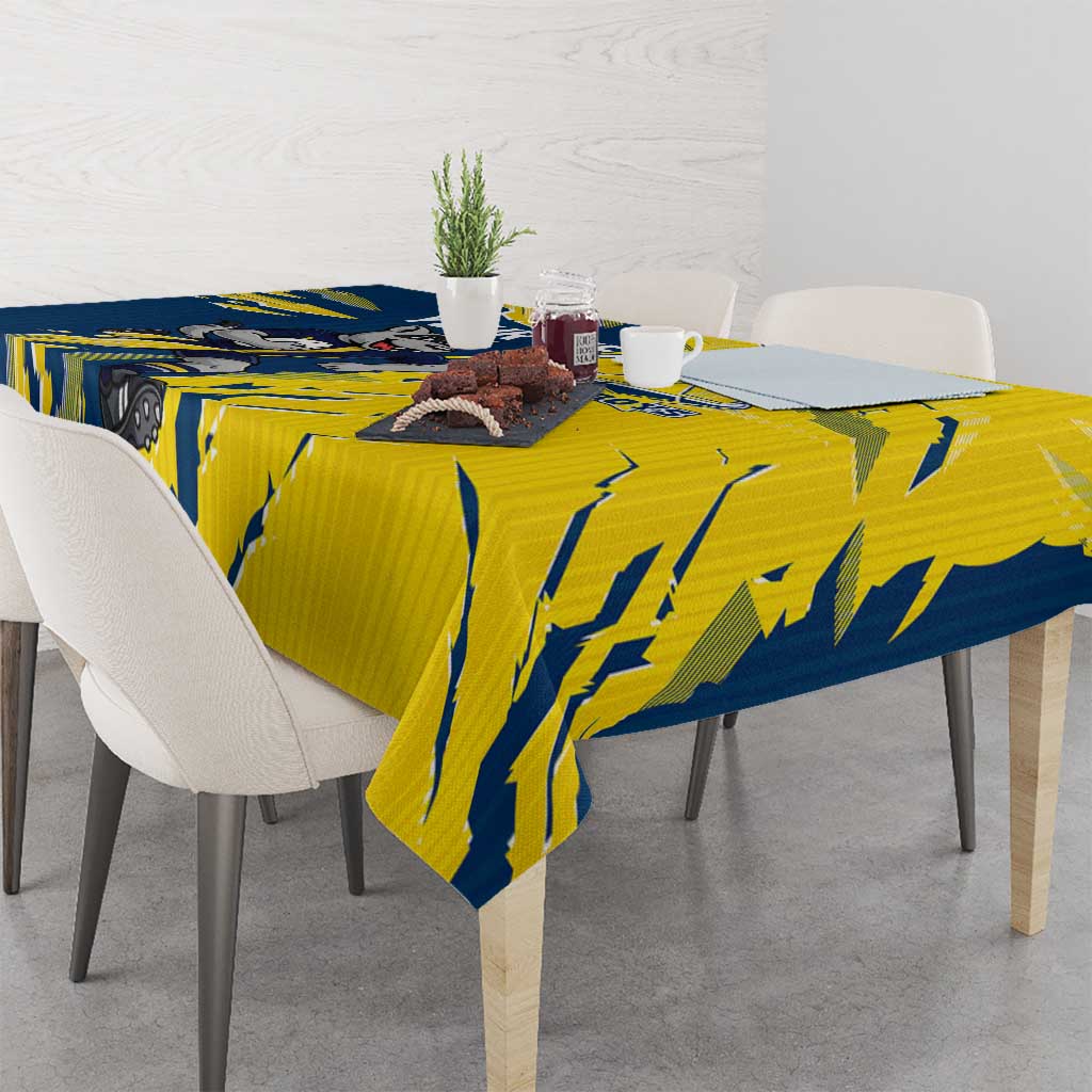 Personalized North Queensland Cowboys Tablecloth Dynamic Lightning Mascot Rugby Australia
